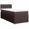 vidaXL Cama com molas/colch&atilde;o 90x200 cm tecido castanho-escuro