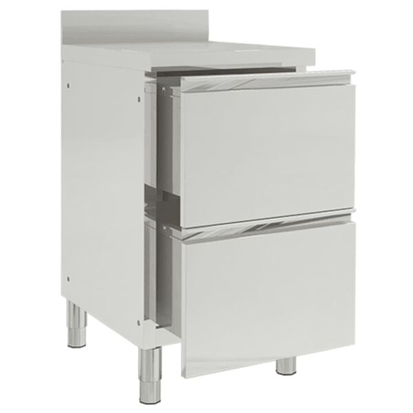 vidaXL Armários de cozinha comerciais com 2 gavetas, 2 peças, 50x60x96 cm