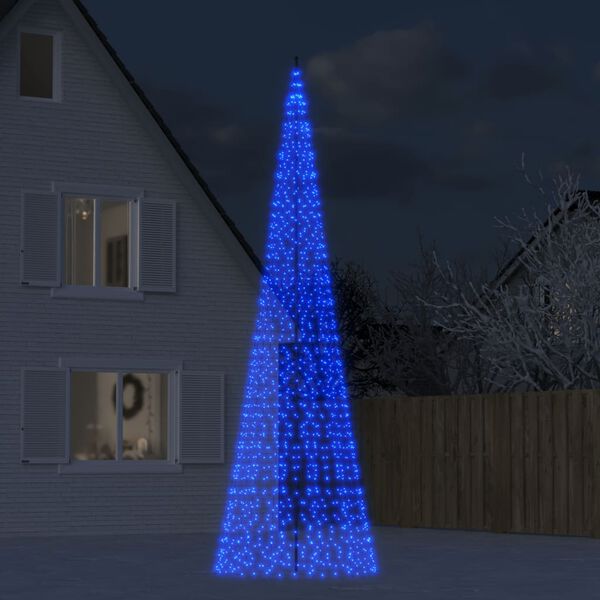 vidaXL &Aacute;rvore de Natal LED no mastro 1534 LEDs Azul 500 cm