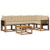 vidaXL Conjunto de Sof&aacute;s para Exterior 6 pcs Natural e Bege