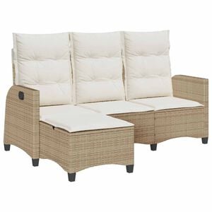 vidaXL Sof&aacute; de jardim reclin&aacute;vel em forma de L com almofad&otilde;es vime PE