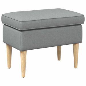 vidaXL Pufe para os P&eacute;s Cinzento-claro 55 x 35 x 41 cm Poli&eacute;ster