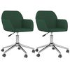 vidaXL Cadeiras de jantar girat&oacute;rias 2 pcs tecido verde-escuro