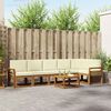 vidaXL Conjunto de Sof&aacute;s para Exterior 7 pcs Natural e Creme