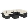 vidaXL 8 pcs conjunto sof&aacute;s de jardim com almofad&otilde;es vime PE preto