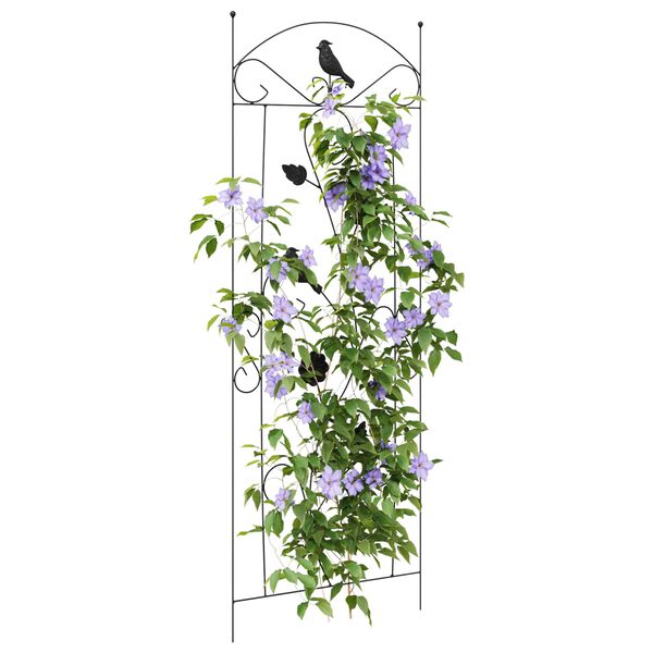 vidaXL Cerca para Jardim 3 pcs Preto 112 x 40 cm A&ccedil;o