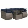 vidaXL 7 pcs conjunto sof&aacute;s jardim almofad&otilde;es vime PE/ac&aacute;cia cinzento