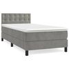 vidaXL Cama com molas/colch&atilde;o 100x200 cm veludo cinza-claro