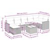 vidaXL 8 pcs conjunto sof&aacute;s de jardim c/ almofad&otilde;es vime PE cinzento