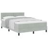 vidaXL Cama Box com colch&atilde;o Cinzento-claro 140 x 200 cm Veludo