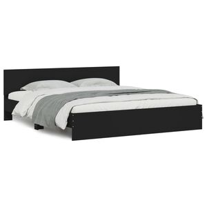 vidaXL Estrutura de cama com cabeceira 200x200 cm preto