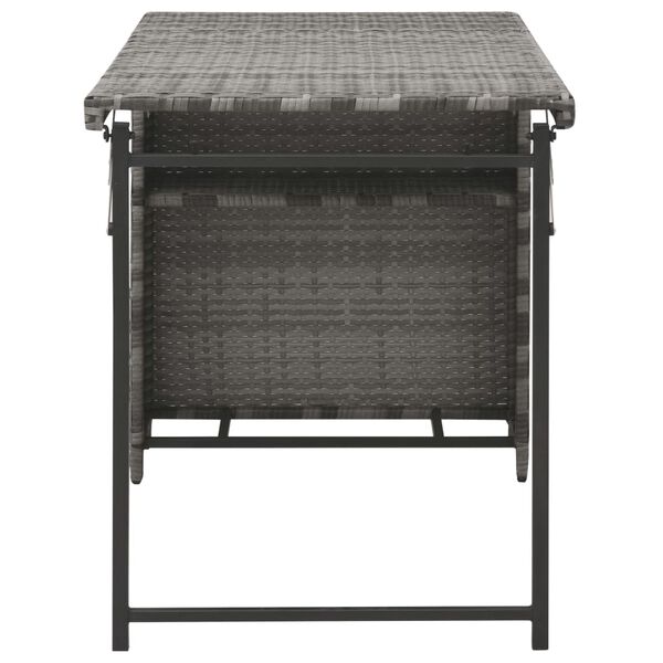 vidaXL Conjunto de jantar dobr&aacute;vel p/ ext. 5 pcs vime PE cinzento