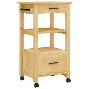 vidaXL Carrinho de cozinha MONZA 48x40x88,5 cm madeira de pinho maci&ccedil;a