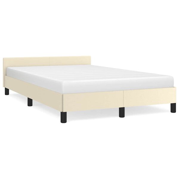 vidaXL Moldura de cama sem creme de colch&atilde;o 120x190 cm couro do falso