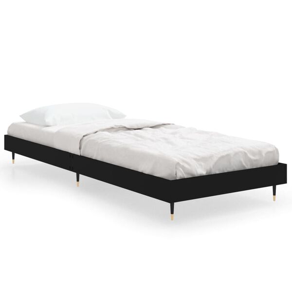 vidaXL Estrutura de cama 75x190 cm derivados de madeira preto
