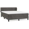 vidaXL Cama com molas/colch&atilde;o 160x200 cm veludo cinzento-escuro