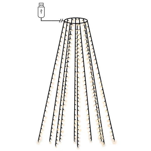 vidaXL Cord&atilde;o de luzes para &aacute;rvore de Natal 150 LED 150 cm