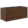 vidaXL Canteiro jardim com 2 vasos 2pcs 72x30x32 cm vime PE castanho