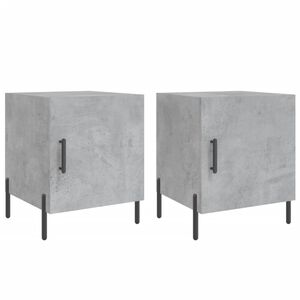 vidaXL Mesa cabeceira 2pcs 40x40x50 cm derivados madeira cinza cimento