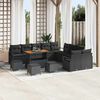 vidaXL Conjunto de Sof&aacute; de Jardim com almofada 14 pcs Preto