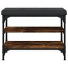 vidaXL Banco sapateira 62x32x47 cm derivados madeira carvalho fumado