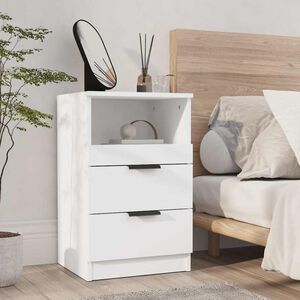 vidaXL Mesa de cabeceira derivados de madeira branco
