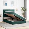 vidaXL Cama com arruma&ccedil;&atilde;o e colch&atilde;o Verde Escuro 140 x 190 cm Veludo