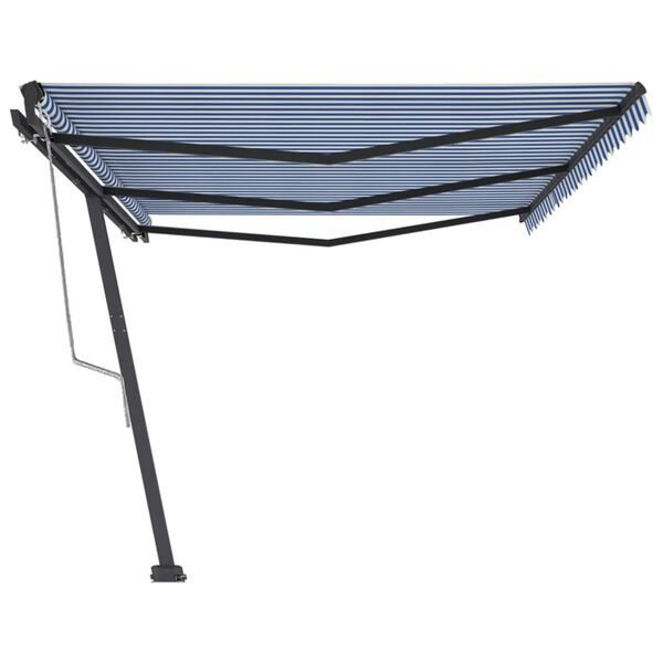 vidaXL Toldo autom&aacute;tico independente 600x300 cm azul e branco