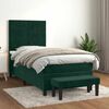 vidaXL Cama com molas/colch&atilde;o 90x190 cm veludo verde-escuro