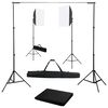 vidaXL Kit de est&uacute;dio fotogr&aacute;fico com softbox de ilumina&ccedil;&atilde;o e fundo