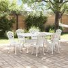 vidaXL Conjunto de Jantar para Jardim 7 pcs Branco Alum&iacute;nio