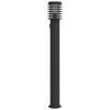 vidaXL Candeeiro de ch&atilde;o p/ exterior c/ tomada 110 cm a&ccedil;o inox. preto