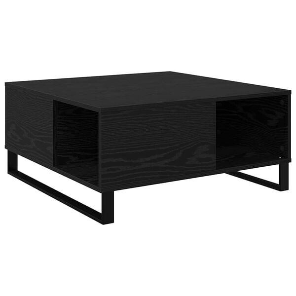 vidaXL Mesa de centro Carvalho Preto 80 x 80 x 36,5 cm