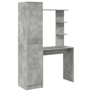 vidaXL Mesa com prateleira com armazenamento 2 unid. Cinzento