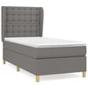 vidaXL Cama com molas/colch&atilde;o 80x200 cm tecido cinzento-escuro