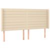 vidaXL Cabeceira de cama c/ abas tecido 163x16x118/128 cm cor crème