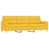vidaXL Sof&aacute; 3 lug. c/ almofadas/almofad&otilde;es 180 cm tecido amarelo-claro