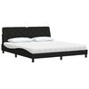 vidaXL Cama com colchão 180x200 cm tecido preto