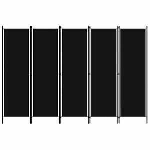 vidaXL Divis&atilde;o de quarto com 5 pain&eacute;is 250x180 cm preto