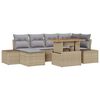 vidaXL Conjunto de Sof&aacute; de Jardim 7 unid. Bege e Cinza