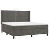 vidaXL Cama box spring c/ colch&atilde;o/LED 180x200cm veludo cinzento-escuro