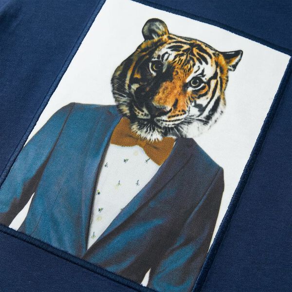 T-shirt de manga curta para crian&ccedil;a azul-escuro 128