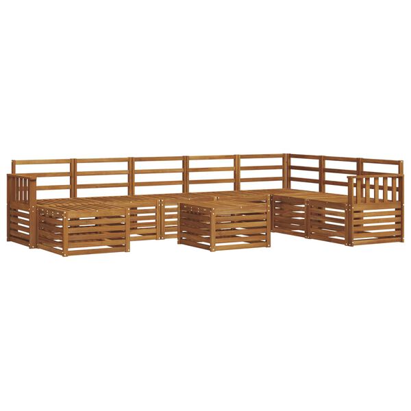 vidaXL Conjunto de Sof&aacute; Sectional 9 pcs Natural