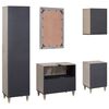 vidaXL Conjunto de Armários para Banheiro com gaveta 5 pcs Cinzeto