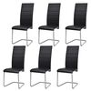 vidaXL Cadeiras de jantar cantilever 6 pcs couro artificial preto