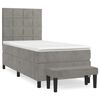 vidaXL Cama com molas/colch&atilde;o 100x200 cm veludo cinza-claro