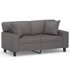 vidaXL Sof&aacute; 2 lugares + almofadas decorativas 120cm couro artif. cinza