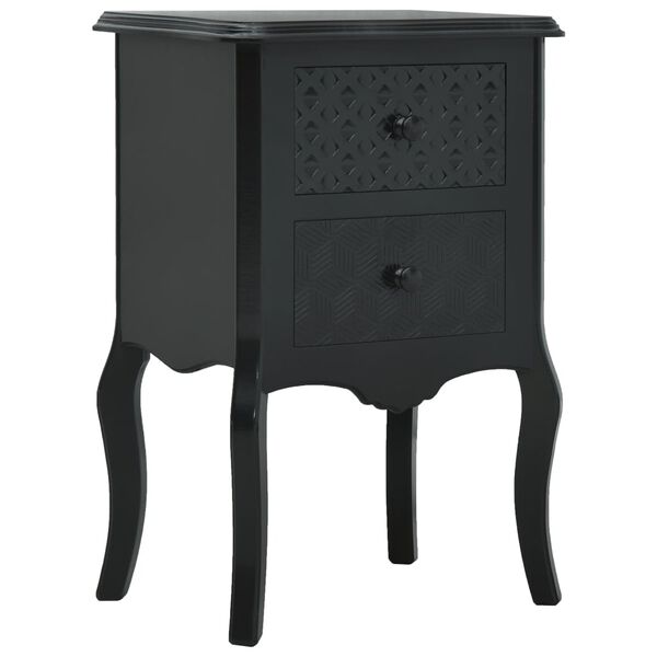 vidaXL Mesa de cabeceira 43x32x65 cm MDF preto