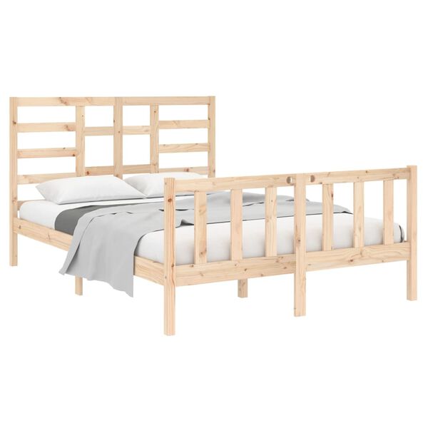 vidaXL Estrutura de cama 140x190 cm madeira maci&ccedil;a