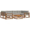 vidaXL Conjunto de Sof&aacute;s para Exterior 7 pcs Cinza Natural e Claro